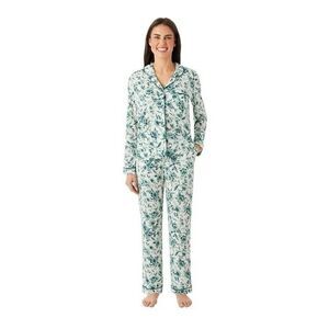 NWOT Member's Mark DreamMark Notch Collar Pajama Set Green Floral- Size XL